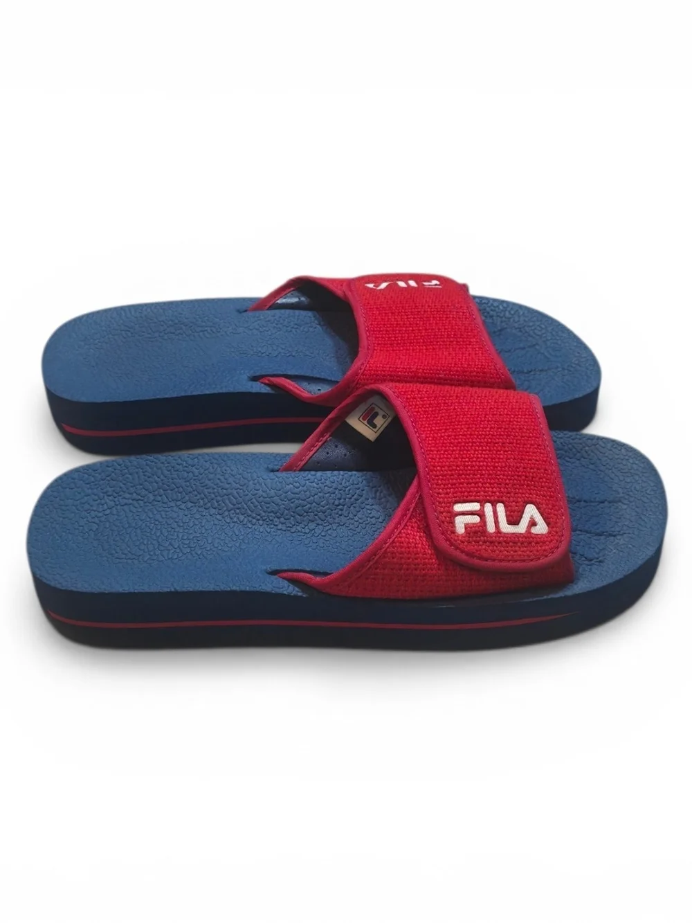 Fila Red and Blue Slide Sandals